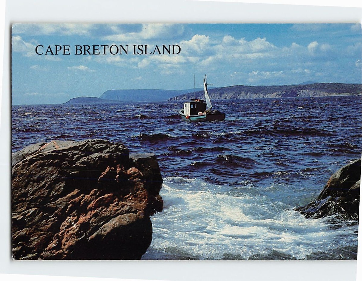 Postcard Fishing Boat Cape Breton Island Nova Scotia Canada