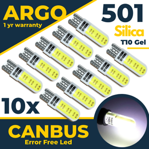 4pcs CANBUS T10 COB SMD LED Error Free W5W 501 Sidelight White Bulbs for Car