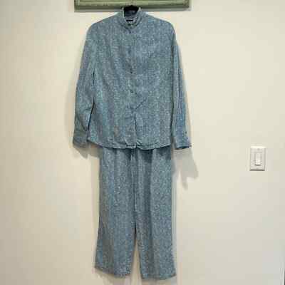 Vintage Vintage Simone Chin Chin cotton 2 piece set heathered blue women medium
