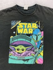 Star Wars Mandalorian T Shirt Baby Yoda Black Short Sleeve Tee