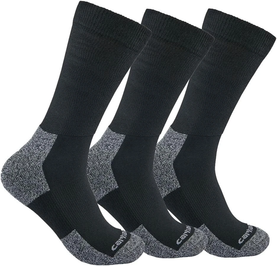 Carhartt Mens Lightweight Stretch Top Crew Sock 3 Pack