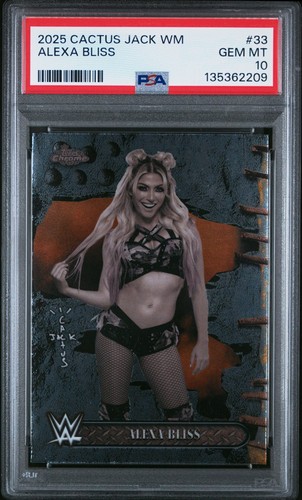 2025 Topps Chrome WWE Cactus Jack #33 ALEXA BLISS Base - PSA 10 (READ)