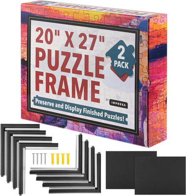 Jigsaw Puzzle Display Frame Kit - 2-Pack, 20 X 27 in - Black Matte Snap-Together