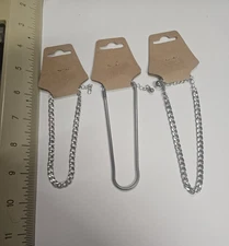 3pc silver toned 8 inch anklet with 2 inch extension lot(Group 6B)