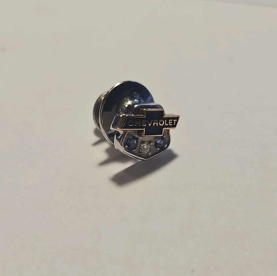 Винтажный Chevrolet сервис награда заколка 10K твердого золота бриллиант сапфиры редкая галстук - Изображение 2 из 4