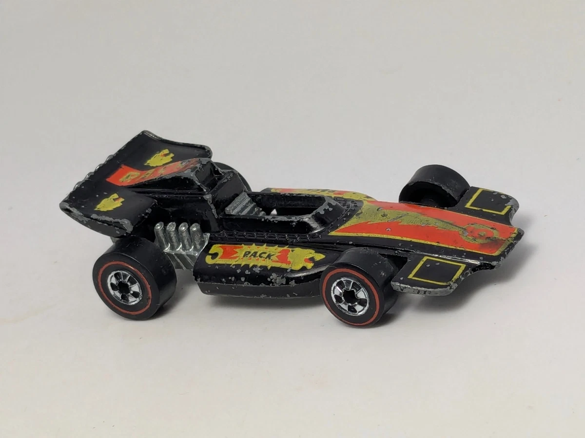 VINTAGE 1973 Hot Wheels Formula Pack Black P.A.C.K. Race Car Hong Kong