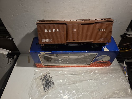 RO Trains Denver y Río Grande (D&RG) vagón de caja #3066 nuevo con funda EE. UU. TRAINS LGB  | Condition: Used