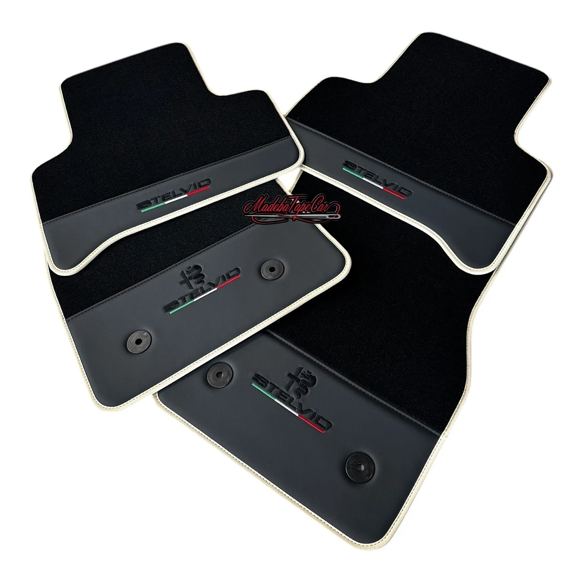 set Tappetini Alfa Romeo Stelvio Originali 4 Pz In Gomma con logo Stemma set Tappetini Alfa Romeo Stelvio Originali 4 Pz In Gomma con logo Stemma