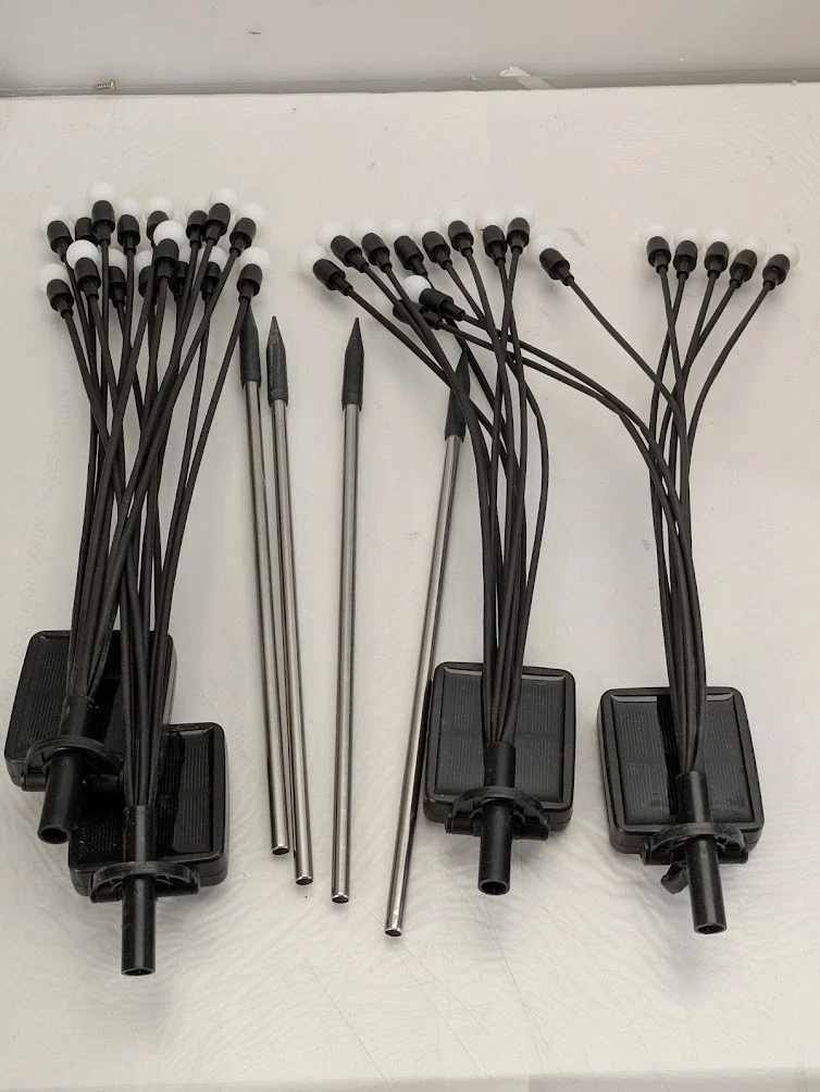 Solar Fairy Lights Outdoor Stake Garden Pathway Lights Decor Waterproof Lot of 4