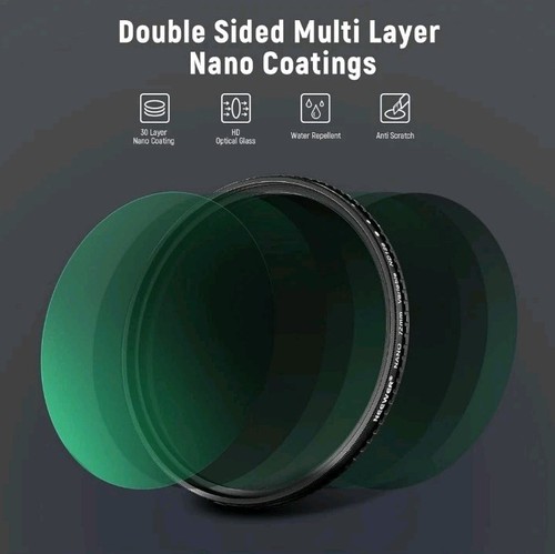 NEEWER 72mm Variable ND Filter ND8-ND128 Camera Ultra-Slim HD Lens Filter - Picture 6 of 9