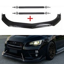 Front Bumper Lip Splitter Spoiler Black Kit Strutrod Body For Subaru Wrx Sti