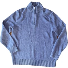 Sonoma Men’s 1/4 Zip Pullover Sweater Mock Neck Blue Size Large
