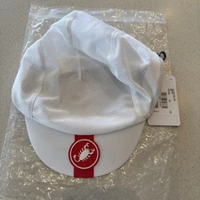 Castelli Cycling Hat Cap white Rosso Corsa NWT