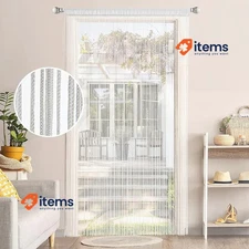 MIULEE String Curtain Mosquito Net Door Curtain for Balconie 90cm x 200cm White