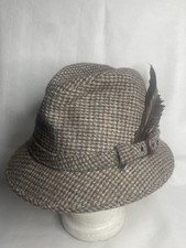 Harris Tweed Hand Woven Scottish Wool Stetson Hat Fedora Cap Size Medium USA