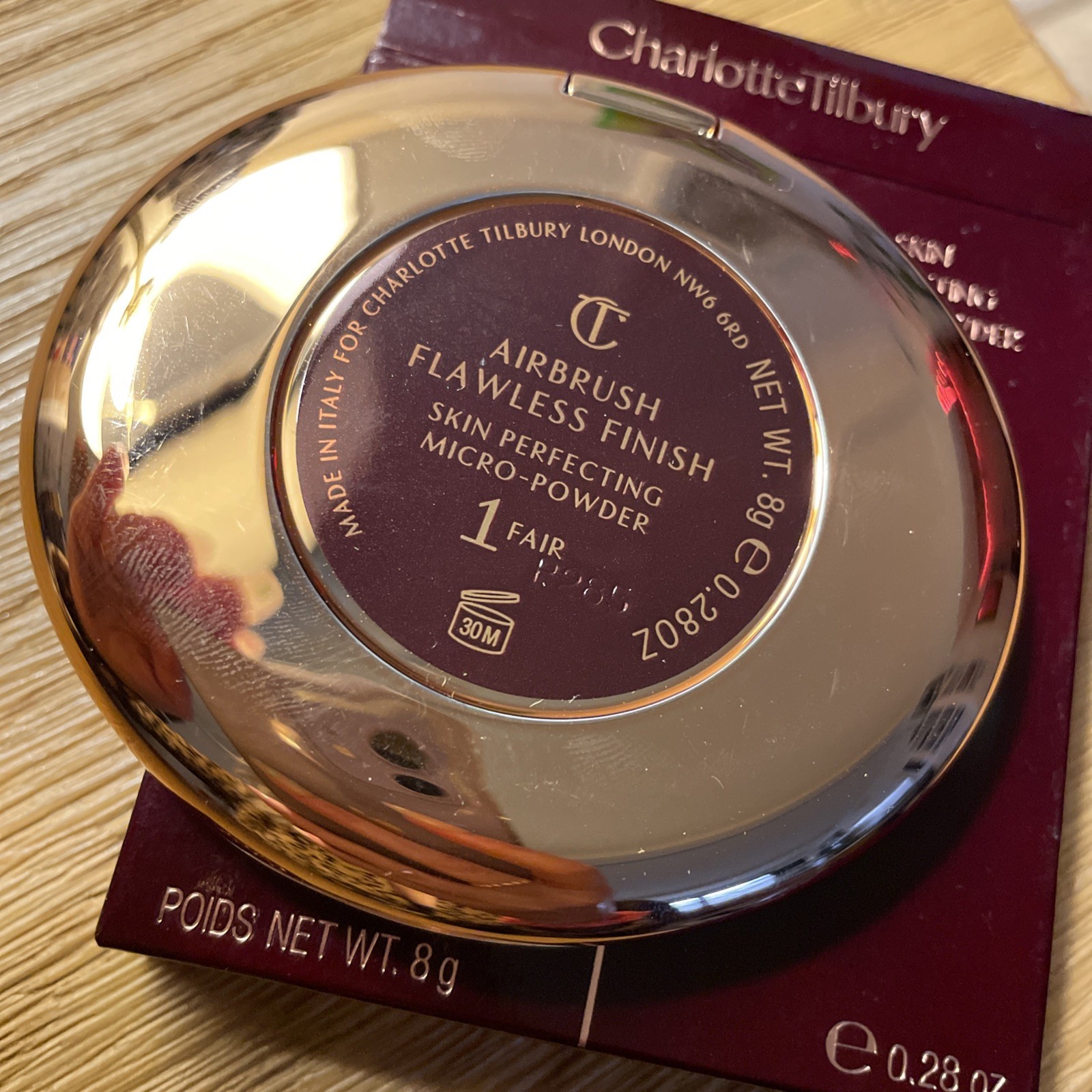 Charlotte Tilbury Airbrush Flawless Finish Setting Powder 1 Fair 0.28oz/8g Full