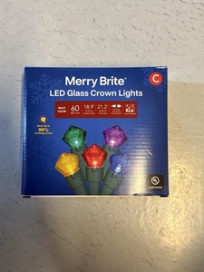 Brand New Merry Bright Led Glass Crown Lights