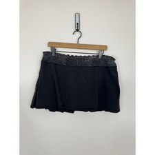 Lululemon Run: Pace Setter Skirt Black Pleated Skort Size 12 Built-In Shorts
