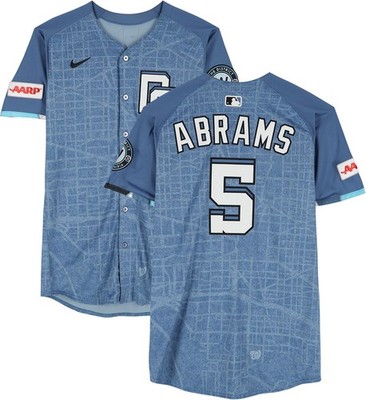 NATIONALSナショナルズMLB選手支給品UsedプラクティスシャツMサイズ CJ Abrams Washington Nationals PI #5 City Connect Jersey from 2025