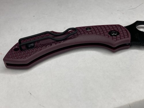 Spyderco Dragonfly Micro-Melt PD#1 Black Blade Burgundy FRN Handles - Picture 12 of 14