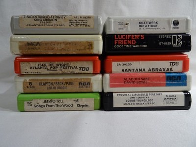 8 TRACK TAPE LOT -  10  TAPES  - KRAFTWERK - CRIMSON  - JIMI - FULLY SERVICED