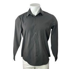 Calvin Klein Men's Gray Extreme Slim Fit Long Sleeve Button Up Dress Shirt 32/33