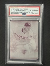 Clayton Kershaw 2015 Triple Threads Magenta Printing Plate PSA Authentic #6 1/1