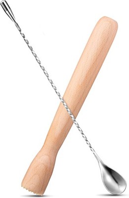 Wooden Cotail Drinks Muddler 7.8 Inch Cotail Muddler and 12