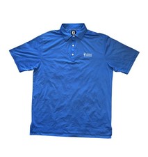 Footjoy FJ Polo Shirt Men's Large Blue Diamond All Over Print Golf Performance