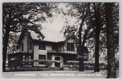 Oakmanor 1032 Algoma Blvd Oshkosh WI Wisconsin RPPC Postcard Real Photo