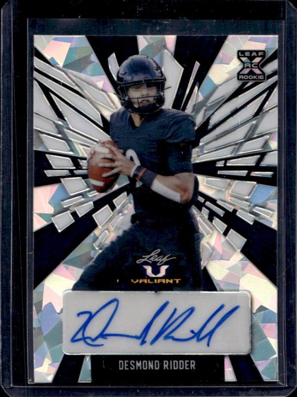 2022 Leaf Valiant Desmond Ridder Navy Blue Crystal Rookie RC Auto #/15 Bearcats
