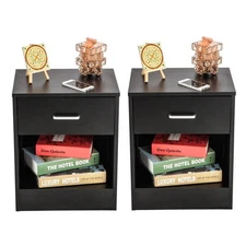 Set of 2 Modern Bed Side Table Nightstand with Drawers Bedside Table for Bedroom