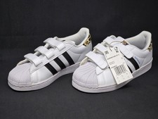 Adidas Superstar CF C Little Kids Size 3 Leopard White Black Shoes GW4063 NBY
