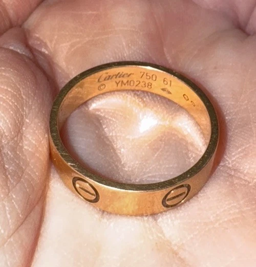 Anillo Cartier Love (versión ancha) talla 61 (9) oro amarillo de 18k **AUTÉNTICO** Foto 4 de 4