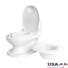 Realistic Potty Training Toilet W/ Life-like Flush Sound Splash Guard White