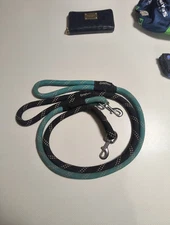 2 ZippyPaws climbers dog thick leash Dog Leashes 2/3 in. thick-Teal & Black 4 ft