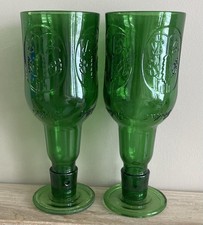 Grolsch Upside Down Bottle Drinking Glasses Pair of Two
