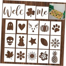 18 Pcs Stencils for Door Mats Reusable Festival Templates Large Seasonal