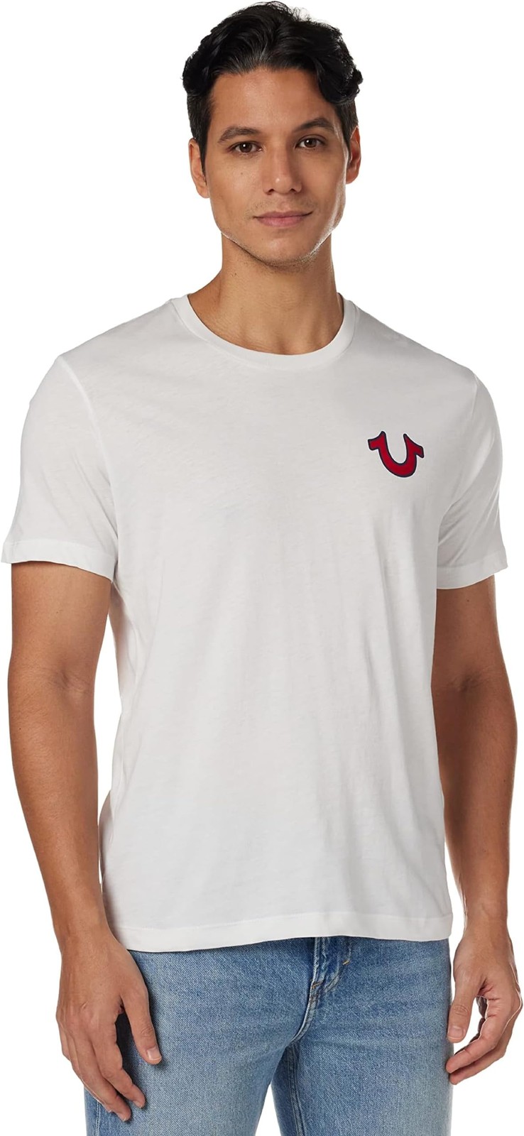 Men’s Buddha Logo Crew Neck Tee Shirt – T Shirts for Men, Graphic Tees, White...-image