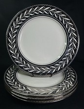 4 RARE Johnson Brothers Pareek Rockwell Silver Lusterware Dinner Plates