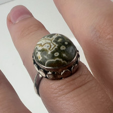 Ocean Jasper Sterling Silver Ring ~7 Artisan ...