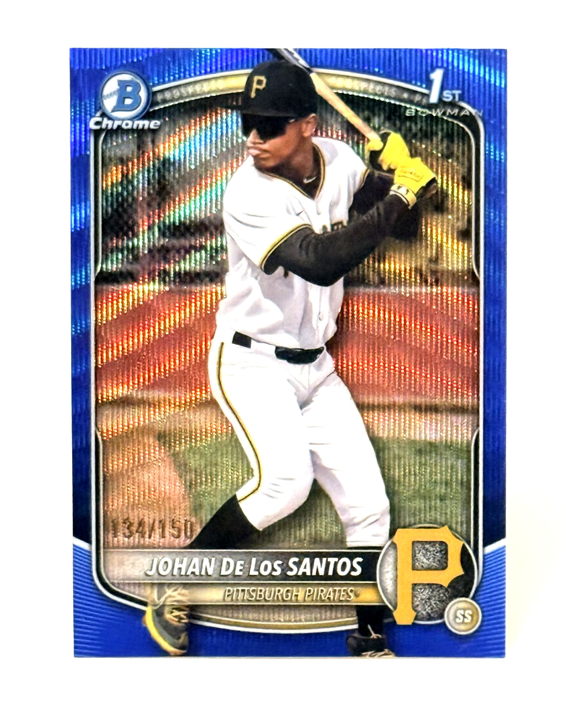 2025 Bowman Chrome Johan De Los Santos 1st Bowman Blue Wave Refractor /150