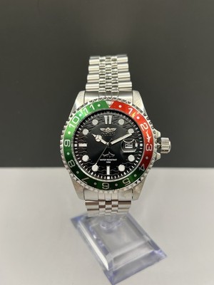 Invicta 36851 Pro Diver 43mm Steel Black Dial Green Red Bezel Men s Watch   NIB