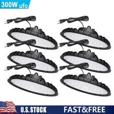 6 Pack 300W UFO Led High Bay Light Industrial Commercial Factory Warehouse Light