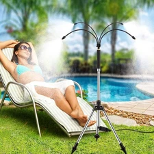 Standing Misters for outside Patio, Adjustable Height 4.1FT Stand Misting System