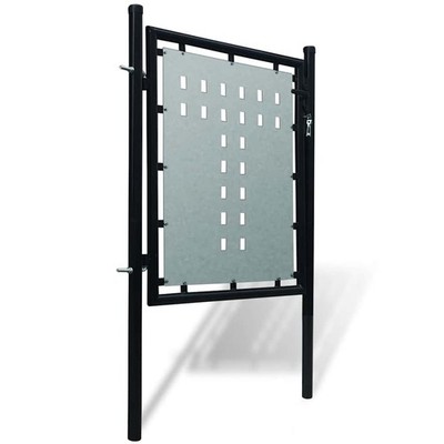 Single Door Fence Gate Outdoor Garden Patio Entrance Barrier Black vidaXL