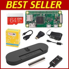 Complete Raspberry Pi Zero W 64GB Kit with WiFi, Bluetooth  Premium Black Case