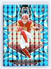 2024 Panini Mosaic #376 Luke McCaffrey Mosaic Reactive Blue RC