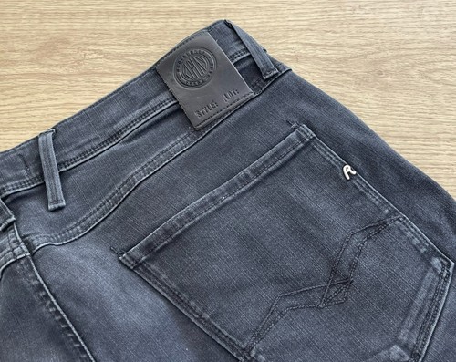 Replay Anbass Hyperflex Herren Jeans (Label W36 L34) W35 L34 Zip Fly (#D677)