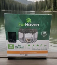 FurHaven Pet Products 52054 Medium Portable Mesh Playpen Pop-Up Enclosure NEW